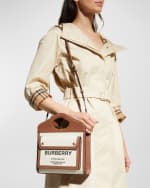Image 2 of 6: Burberry Pocket Mini Canvas Logo Top Handle Tote Bag
