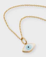 Image 4 of 5: Sydney Evan Medium Enamel Evil Eye Necklace