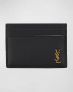 Image 1 of 3: Saint Laurent YSL Tiny Monogram Card Case in Smooth Leather
