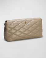 Image 3 of 6: Saint Laurent Sade Puffy Large YSL Clutch Bag in Quilted Smooth Leather