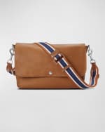 Image 1 of 3: Shinola Men's Canfield Vachetta Leather Relaxed Messenger Bag