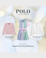 Image 4 of 5: Ralph Lauren Childrenswear Girl's Cable-Knit Cotton Ribbed Cardigan, Size 2-6X