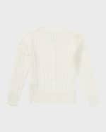 Image 2 of 3: Ralph Lauren Childrenswear Girl's Cable-Knit Ribbed Cardigan, Size 2-6X