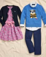 Image 3 of 4: Ralph Lauren Childrenswear Girl's Cable-Knit Ribbed Cardigan, Size 2-6X