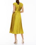 mac duggal pleated dress