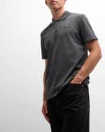 Image 4 of 6: Versace Men's Greca-Collar Polo Shirt
