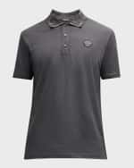 Image 1 of 6: Versace Men's Greca-Collar Polo Shirt