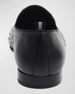 Image 3 of 4: John Richmond Men's Studded Logo Leather Loafers