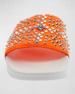 Image 2 of 4: John Richmond Studded Bicolor Pool Slide Sandals