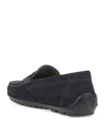 Image 3 of 5: Geox Boy's New Fast Suede Penny Loafers, Toddler/Kids