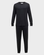 Image 1 of 6: Eberjey Men's Henry Long-Sleeve Pajama Set