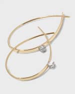 Image 3 of 4: LANA Solo Mini Flat Upside Down Hoops with Diamonds