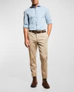 Image 2 of 6: Brunello Cucinelli Men's American Pima Italian-Fit Chino Trousers