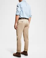 Image 5 of 6: Brunello Cucinelli Men's American Pima Italian-Fit Chino Trousers