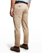 Image 4 of 6: Brunello Cucinelli Men's American Pima Italian-Fit Chino Trousers