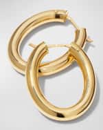 Image 4 of 4: Roberto Coin Everyday Gold Oval Hoop Earrings, Medium