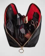 Image 4 of 4: KUSSHI Signature Makeup Bag with Pocket Organizer, Leather