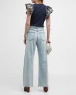 Image 4 of 6: Veronica Beard Taylor High-Rise Wide-Leg Jeans