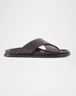 Image 1 of 5: Paul Stuart Men's Punta Crisscross Leather Slide Sandals