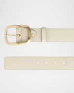 Image 2 of 2: Vaincourt Paris La Captivante Pebbled Leather Belt