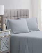 Image 2 of 3: Charisma 4-Piece 400-Thread Count Percale King Sheet Set, Gray