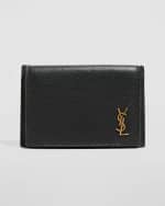 Image 1 of 4: Saint Laurent YSL Tiny Monogram Flap Card Case in Leather