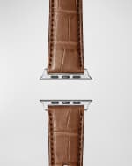Image 2 of 3: Shinola Men's 24mm Alligator Leather Strap for Apple Watch