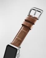 Image 1 of 3: Shinola Men's 24mm Alligator Leather Strap for Apple Watch