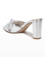 Image 4 of 5: Veronica Beard Ganita Metallic Knot Slide Sandals
