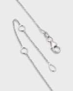 Image 3 of 5: Neiman Marcus Diamonds 18K White Gold Round Sapphire & Round Diamond GH/SI1 Smiley Necklace, 18"L, 1.13tcw