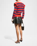 Image 5 of 6: Alice + Olivia Carter Vegan Leather Pleated Mini Skirt