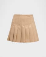 Image 1 of 6: Alice + Olivia Carter Vegan Leather Pleated Mini Skirt