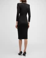 Image 3 of 6: Giorgio Armani Draped Milano Stitch Midi Dress