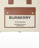 Image 5 of 5: Burberry Smooth Leather & Canvas Pocket East-West Tote Bag