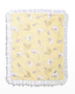 Image 2 of 3: Boogie Baby Elephant and Star Baby Blanket w/ Contrast Trim
