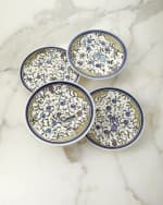 Image 1 of 2: Neiman Marcus Blue and Green Pavoes Appetizer Plates, Set of 4