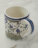 Image 2 of 2: Neiman Marcus Blue and Green Pavoes Mugs, Set of 4
