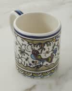 Image 1 of 2: Neiman Marcus Blue and Green Pavoes Mugs, Set of 4