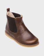 Image 1 of 2: Elephantito Boy's Perforated Leather Chelsea Booties, Baby/Toddler/Kids