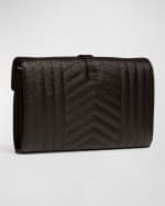 Image 3 of 5: Saint Laurent Envelope Triquilt YSL Wallet on Chain in Grained Leather