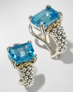 Image 4 of 5: LAGOS Glacier Two-Tone 9x7mm Half Hoop Omega Clip Earrings