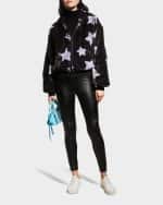 Image 4 of 5: Blanc Noir Faux-Fur Reversible Star Hoodie