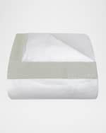 Image 2 of 2: Bovi Fine Linens Malone King Duvet Cover, White/Dove