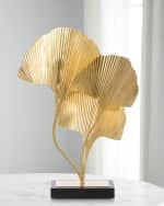 Image 2 of 2: John-Richard Collection Shadows of Ginkgo Leaf Torchiere Lamp