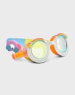Image 1 of 3: Bling2o Kid's Rainbow Rhinestone Youth Swim Goggles