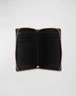 Image 2 of 5: Bottega Veneta Compact Cassette Zip-Around Wallet