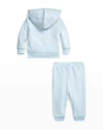 Image 2 of 2: Ralph Lauren Childrenswear Boy's Atlantic Terry Fleece Jogger Set, Sizes 3M-24M