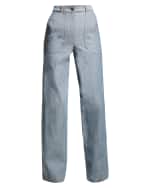Image 1 of 6: Cinq a Sept Paco Straight-Leg Denim Pants