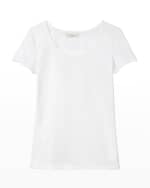 Image 1 of 5: Lafayette 148 New York Petite Scoop-Neck Stretch Cotton Tee