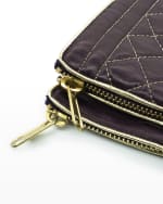 Image 2 of 2: Portolano Diamond Quilted Cashmere-Lined Zip Gloves